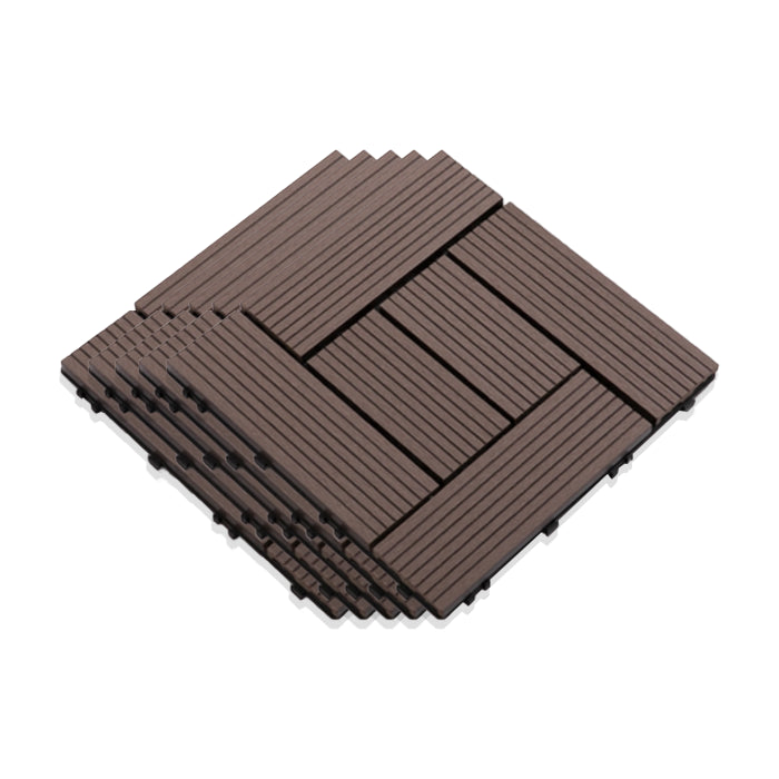 Interlocking Composite Deck Tile Outdoor Patio 11.8" x 11.8" Decktile