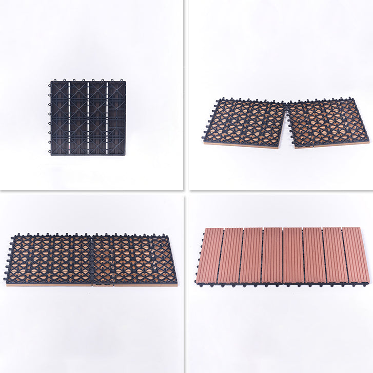 Interlocking Composite Deck Tile Outdoor Patio 11.8" x 11.8" Decktile