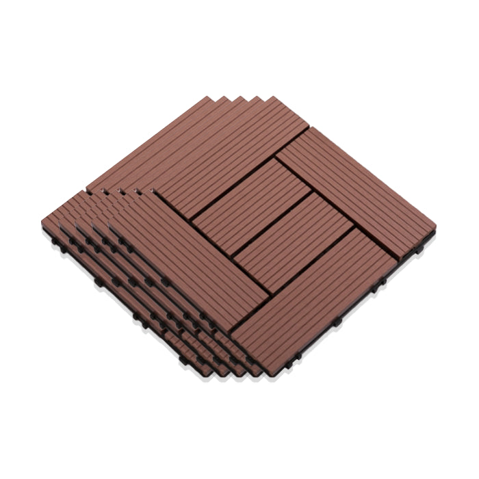 Interlocking Composite Deck Tile Outdoor Patio 11.8" x 11.8" Decktile