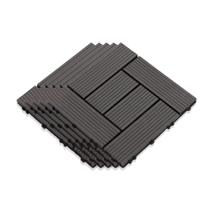 Interlocking Composite Deck Tile Outdoor Patio 11.8" x 11.8" Decktile