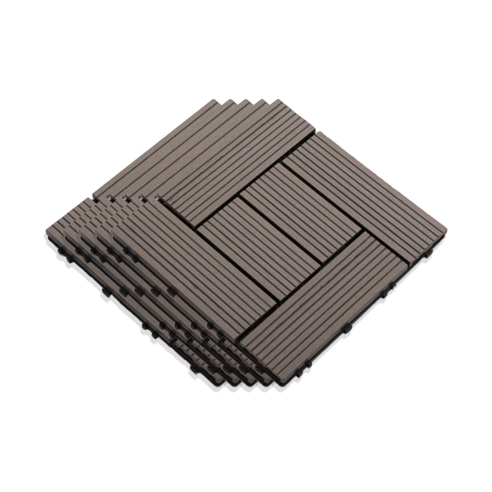 Interlocking Composite Deck Tile Outdoor Patio 11.8" x 11.8" Decktile