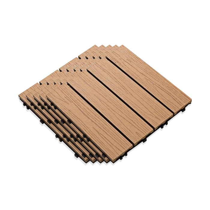 Interlocking Composite Deck Tile Outdoor Patio 11.8" x 11.8" Decktile