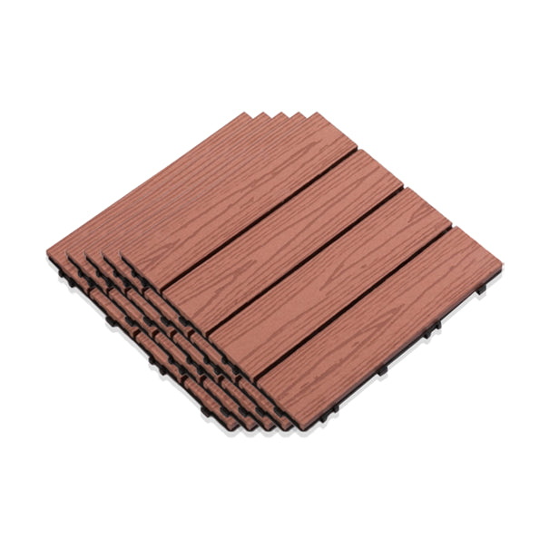 Interlocking Composite Deck Tile Outdoor Patio 11.8" x 11.8" Decktile