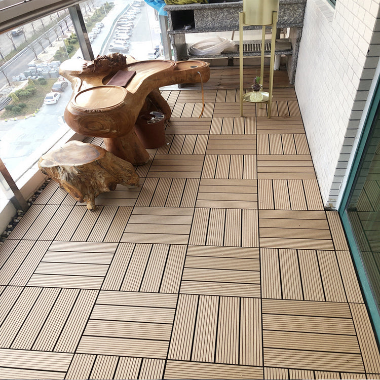 Interlocking Composite Deck Tile Outdoor Patio 11.8" x 11.8" Decktile