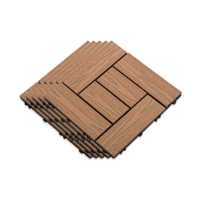 Interlocking Composite Deck Tile Outdoor Patio 11.8" x 11.8" Decktile