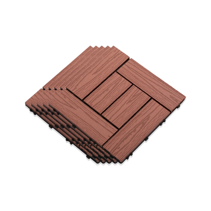 Interlocking Composite Deck Tile Outdoor Patio 11.8" x 11.8" Decktile