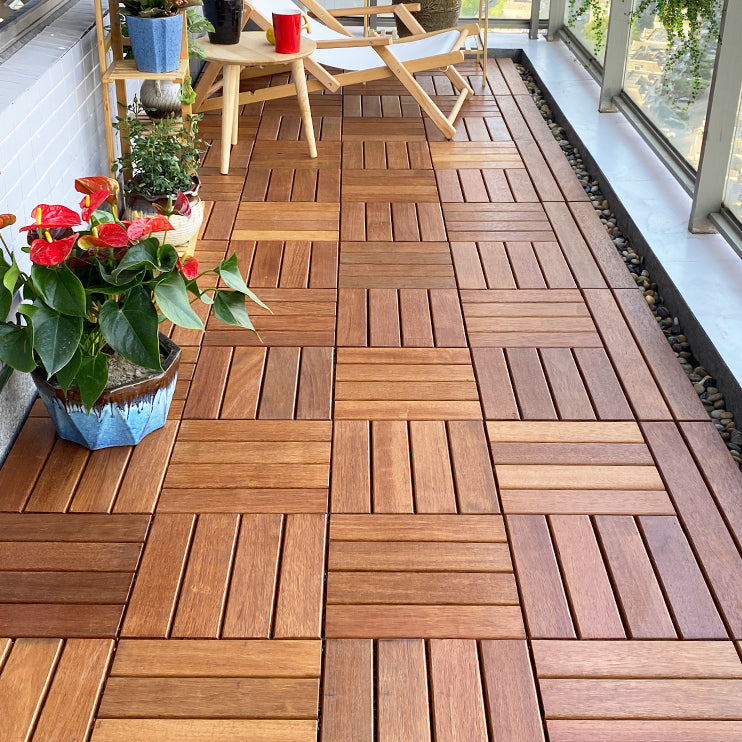 Outdoor Patio Flooring Tiles Interlocking Wooden Decking Tiles