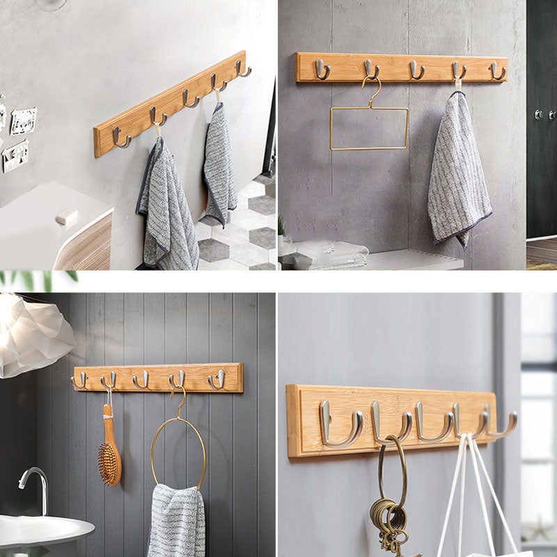 Modern Minimalist Coat Hanger Home Wall Hanging Wooden and Metal Coat Rack