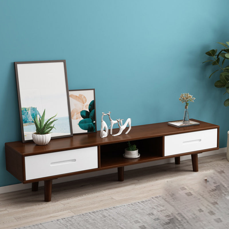 Contemporary TV Media Stand Solid Wood TV Console for Living Room