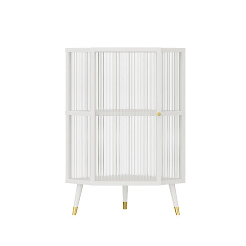 Contemporary Metal Curio Cabinet Corner Unit Hutch Cabinet for Living Room