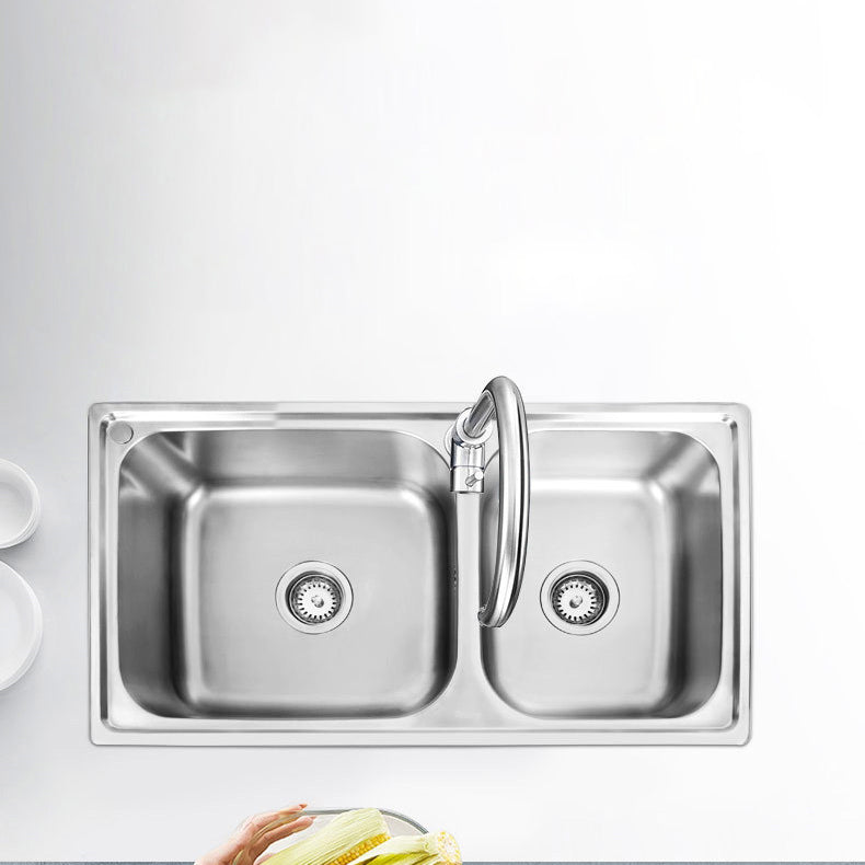 Stainless Steel Kitchen Sink Modern Kitchen Sink with Double Sink(Not Included Faucet)