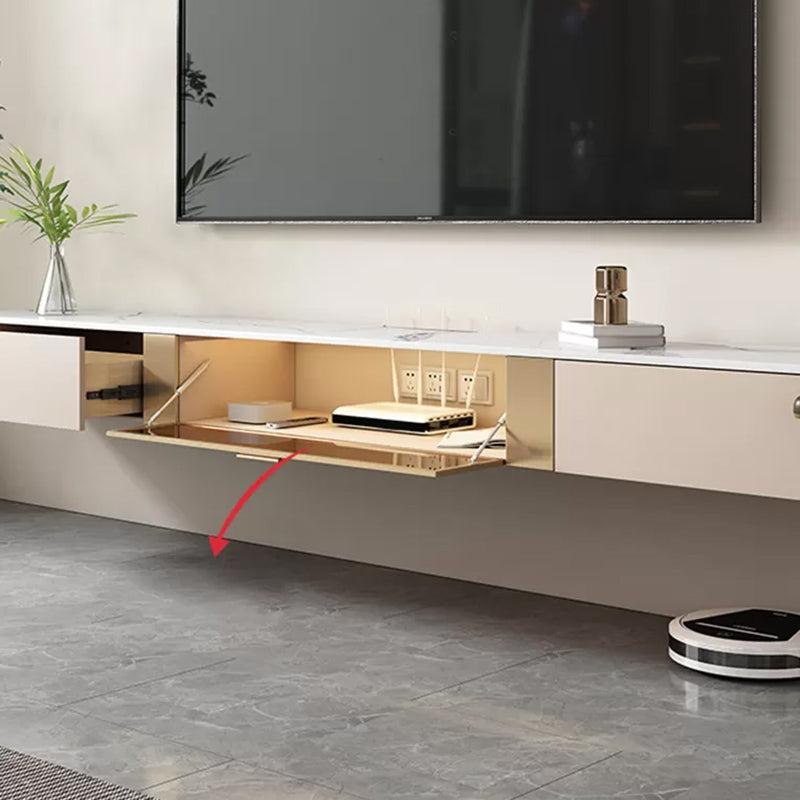 Stone TV Media Stand Contemporary TV Stand Console with Drawers