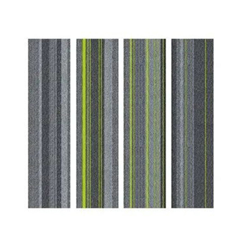 Modern Level Loop Carpet Tiles Stripe Print Interlocking Carpet Floor Tile