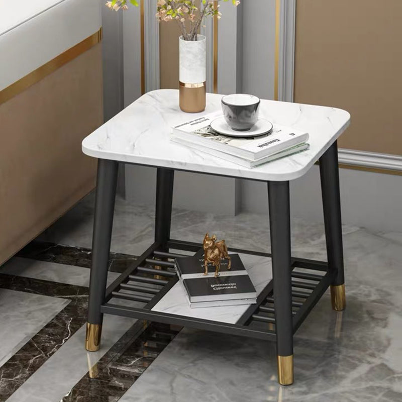 Open Storage Bed Nightstand Stone Bedside Cabinet for Bedroom