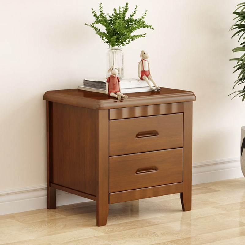 Solid Wood Nightstand Contemporary Bedside Cabinet with Drawers