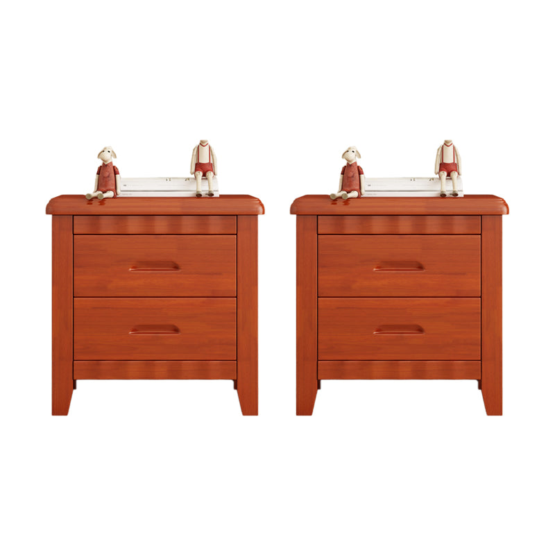 Solid Wood Nightstand Contemporary Bedside Cabinet with Drawers