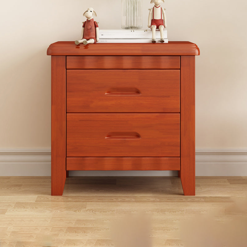 Solid Wood Nightstand Contemporary Bedside Cabinet with Drawers