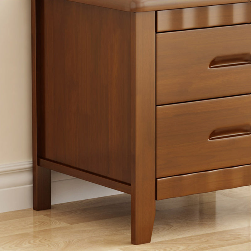 Solid Wood Nightstand Contemporary Bedside Cabinet with Drawers