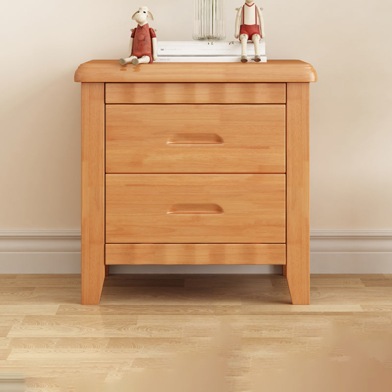 Solid Wood Nightstand Contemporary Bedside Cabinet with Drawers