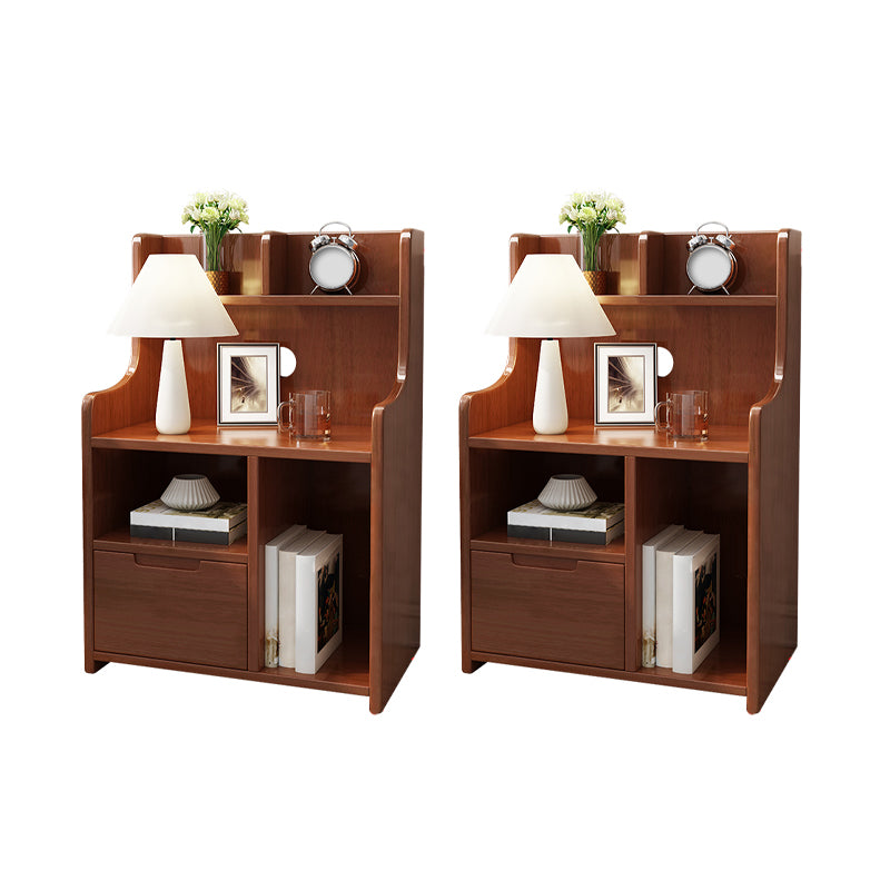 Modern Bed Nightstand Solid Wood Accent Table Nightstand with Drawer