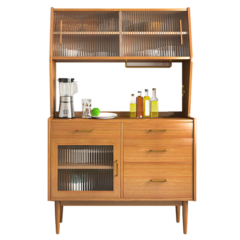 Contemporary Dining Server with Sliding Doors Solid Wood Buffet Server