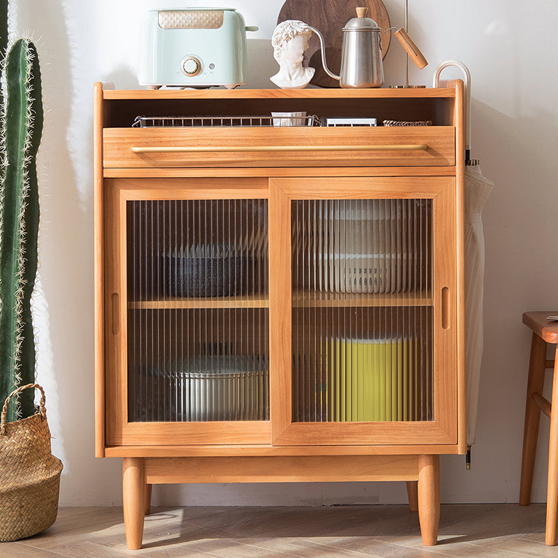 Modern Pine Solid Wood Sideboard Table 1-Drawer Sideboard for Kitchen