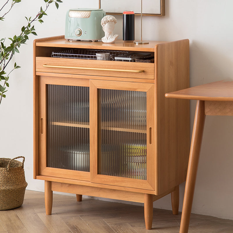 Modern Pine Solid Wood Sideboard Table 1-Drawer Sideboard for Kitchen