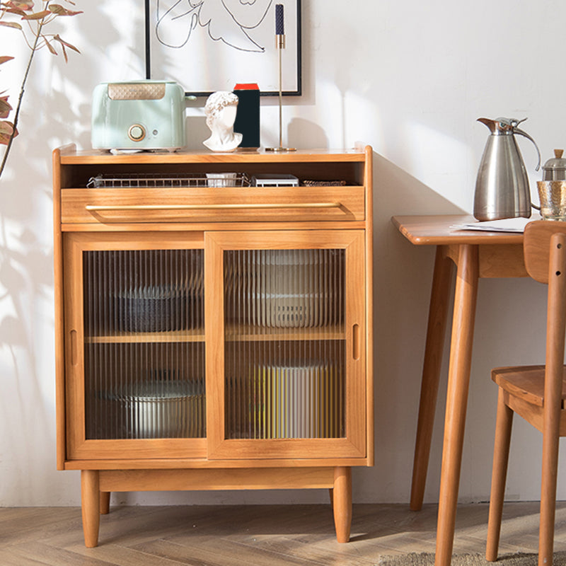 Modern Pine Solid Wood Sideboard Table 1-Drawer Sideboard for Kitchen