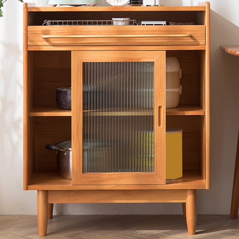 Modern Pine Solid Wood Sideboard Table 1-Drawer Sideboard for Kitchen