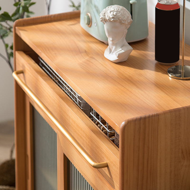 Modern Pine Solid Wood Sideboard Table 1-Drawer Sideboard for Kitchen