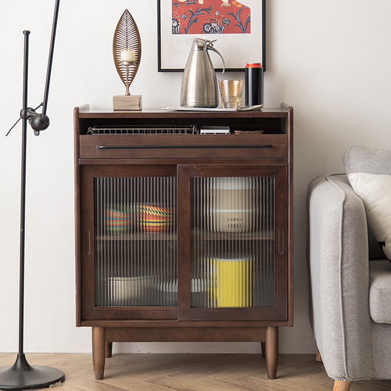 Modern Pine Solid Wood Sideboard Table 1-Drawer Sideboard for Kitchen