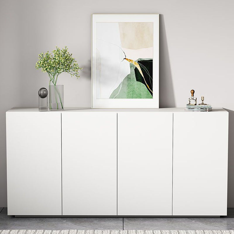 White Engineered Wood Sideboard Modern Cabinets Credenza for Living Room