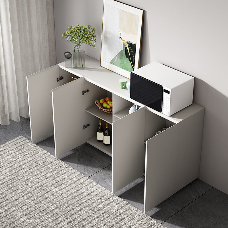 White Engineered Wood Sideboard Modern Cabinets Credenza for Living Room