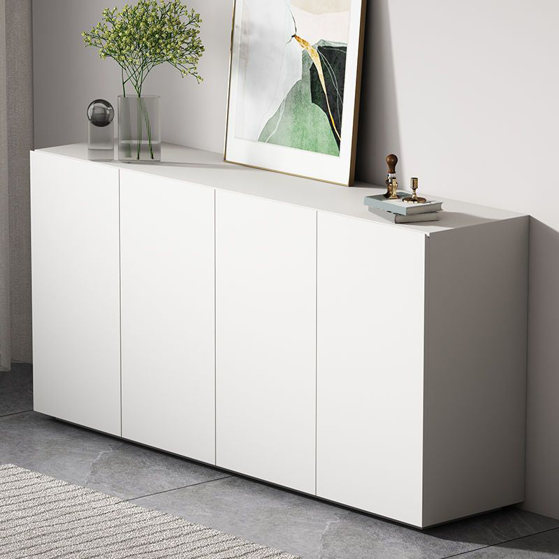 White Engineered Wood Sideboard Modern Cabinets Credenza for Living Room