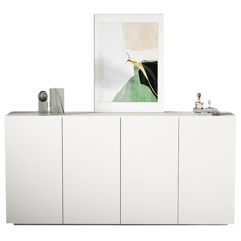 White Engineered Wood Sideboard Modern Cabinets Credenza for Living Room