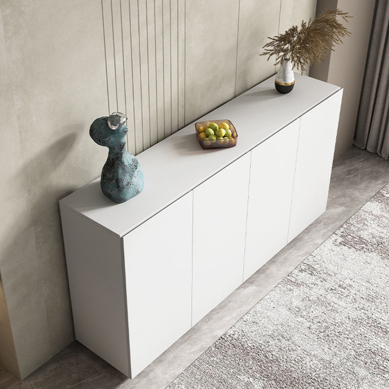 White Engineered Wood Sideboard Modern Cabinets Credenza for Living Room