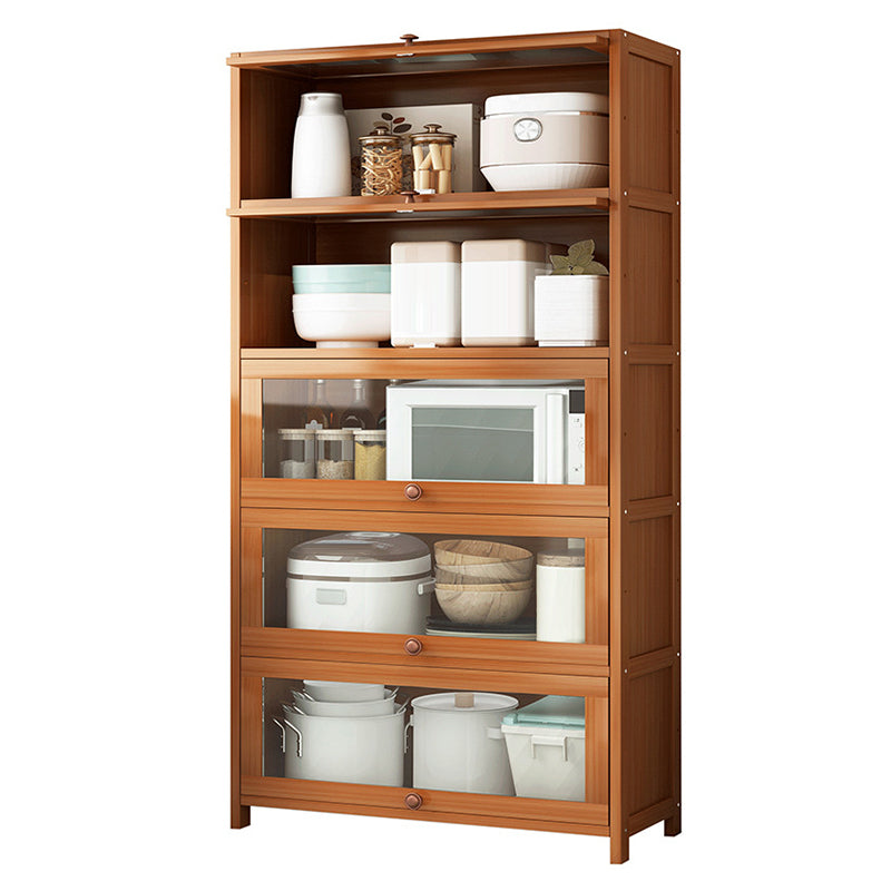 Brown Bamboo Kitchen Sideboard Glam Dining Server for Living Room