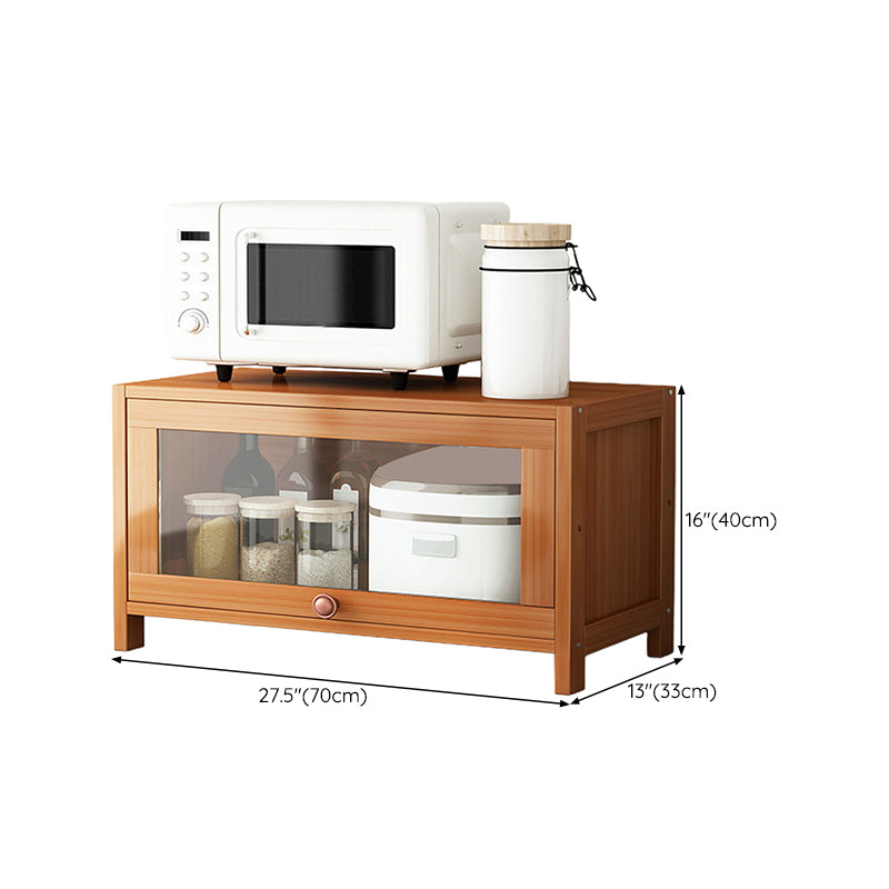 Brown Bamboo Kitchen Sideboard Glam Dining Server for Living Room