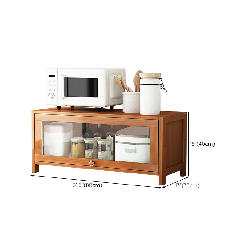 Brown Bamboo Kitchen Sideboard Glam Dining Server for Living Room