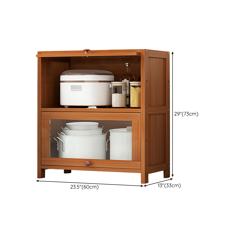 Brown Bamboo Kitchen Sideboard Glam Dining Server for Living Room