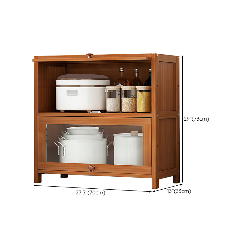 Brown Bamboo Kitchen Sideboard Glam Dining Server for Living Room