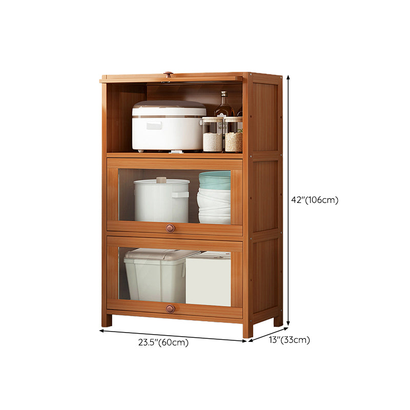 Brown Bamboo Kitchen Sideboard Glam Dining Server for Living Room