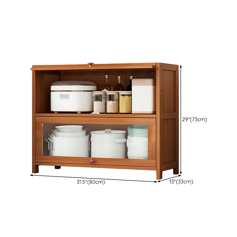 Brown Bamboo Kitchen Sideboard Glam Dining Server for Living Room