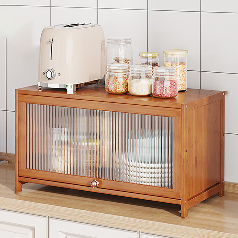 Brown Bamboo Kitchen Server Glam Dining Server for Living Room