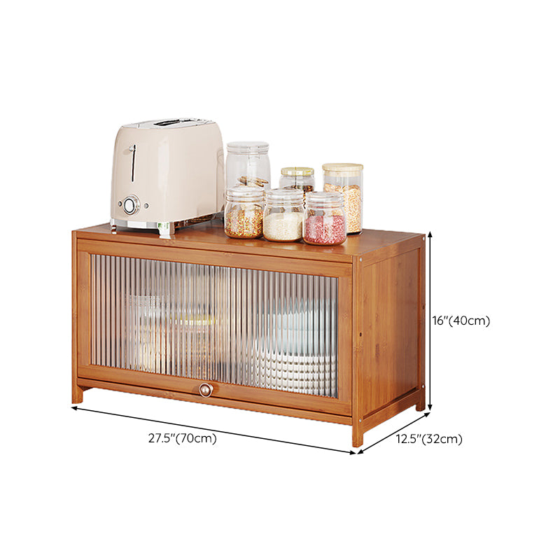 Brown Bamboo Kitchen Server Glam Dining Server for Living Room