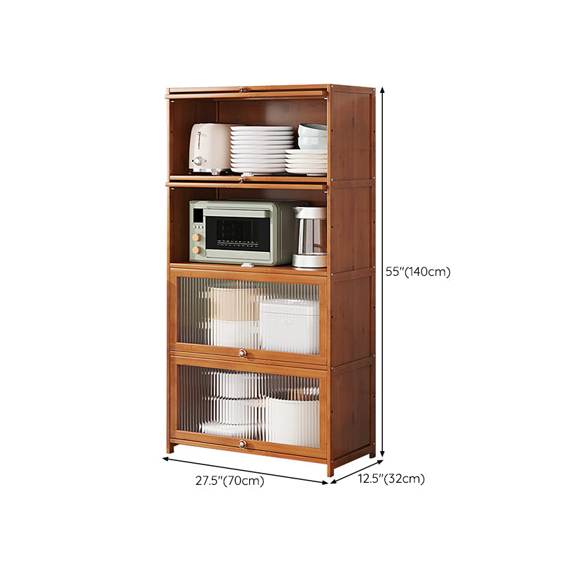 Brown Bamboo Kitchen Server Glam Dining Server for Living Room