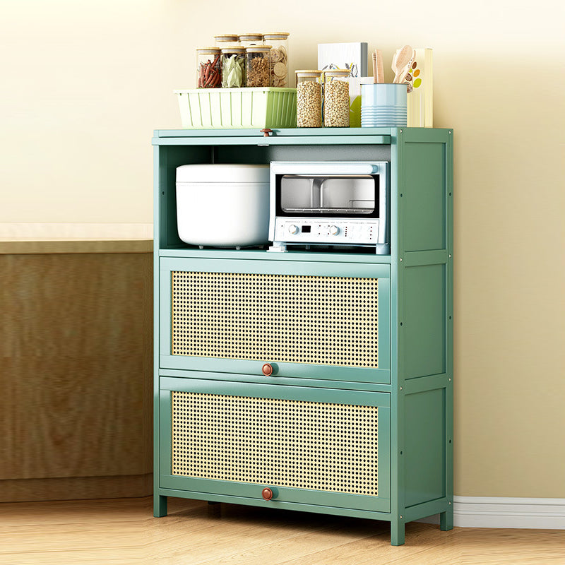 Green Bamboo Kitchen Server Glam Dining Server for Living Room