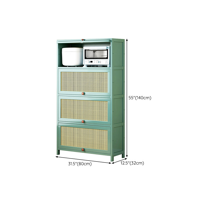 Green Bamboo Kitchen Server Glam Dining Server for Living Room