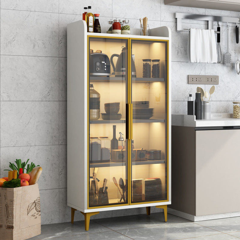 Modern Glass Door Server Wood Dinner Server Cabinet without LED Lights