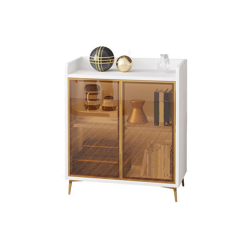 Modern Glass Door Server Wood Dinner Server Cabinet without LED Lights